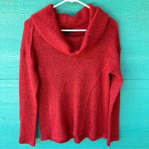 ANTHROPOLOGIE SANCTUARY COZY SOFT COWL NECK TEXTURED SWEATER  ORANGE RED SIZE XS